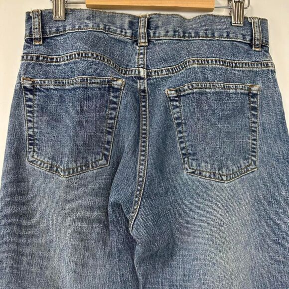 OLD NAVY 2000s Y2K Blue Denim Low Rise Flare Bootcut Jeans Womens 2 Boho Vintage - Picture 5 of 7